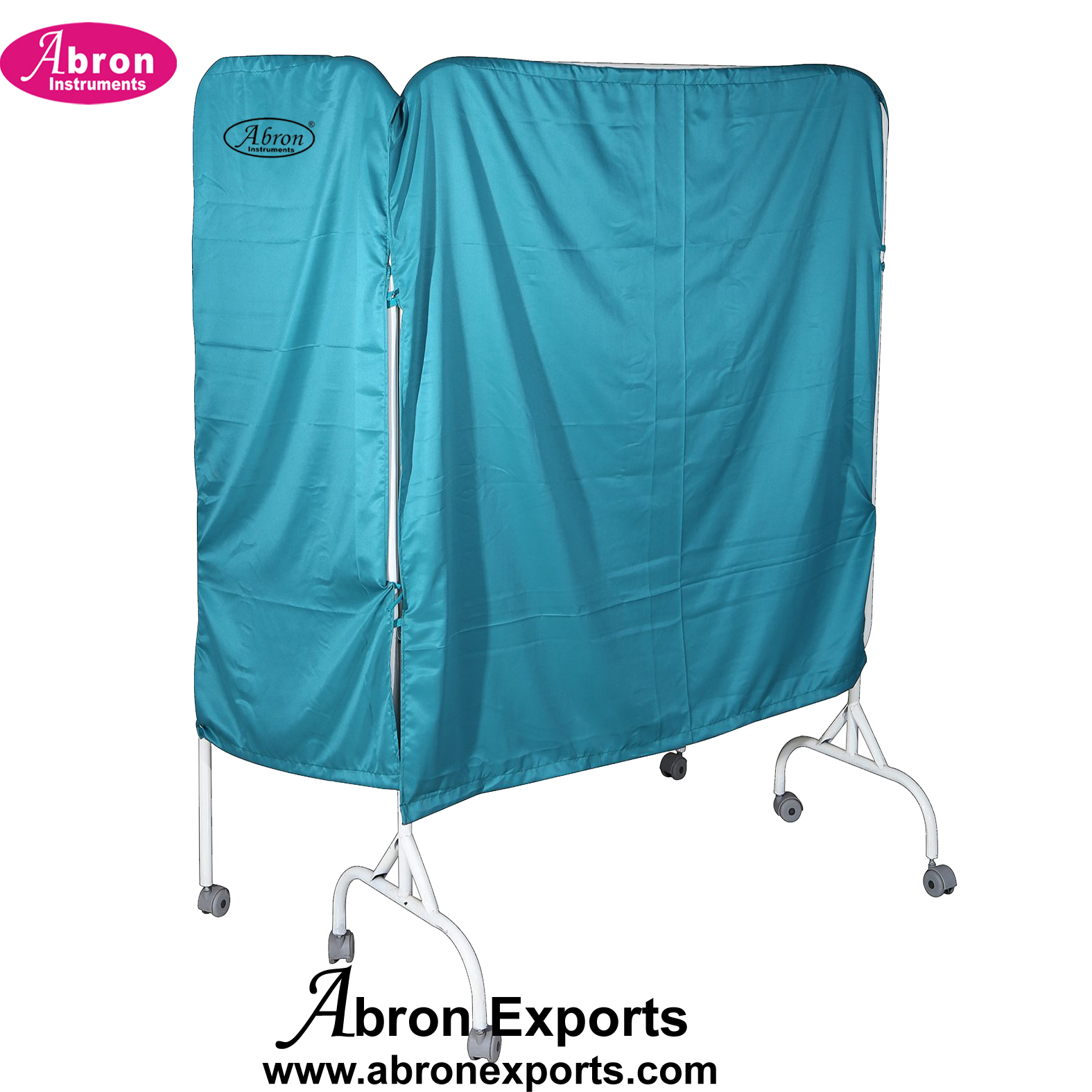 Hospital Medical bedside screens 3 four x2 and 4 feet partion with curtons steel frame with wheels Abron ABM-2355-S3PA